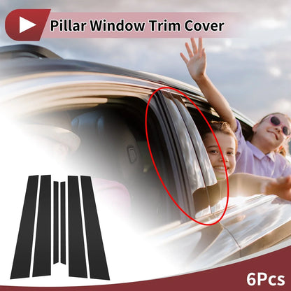 6 Pcs Car Door Pillar Window Trim for LEXUS LS430 (2001-2006) Black