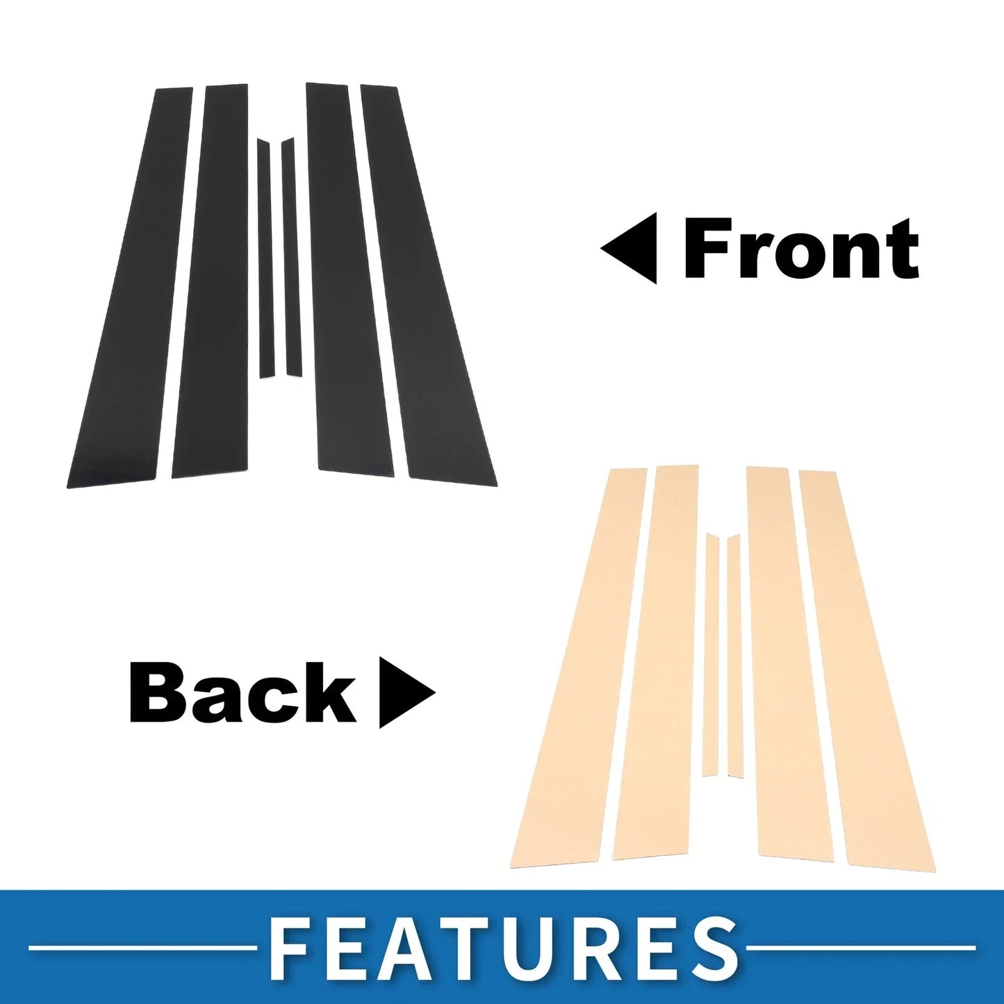 6 Pcs Black Door Pillar Window Trim for Lexus ES (2002-2006)