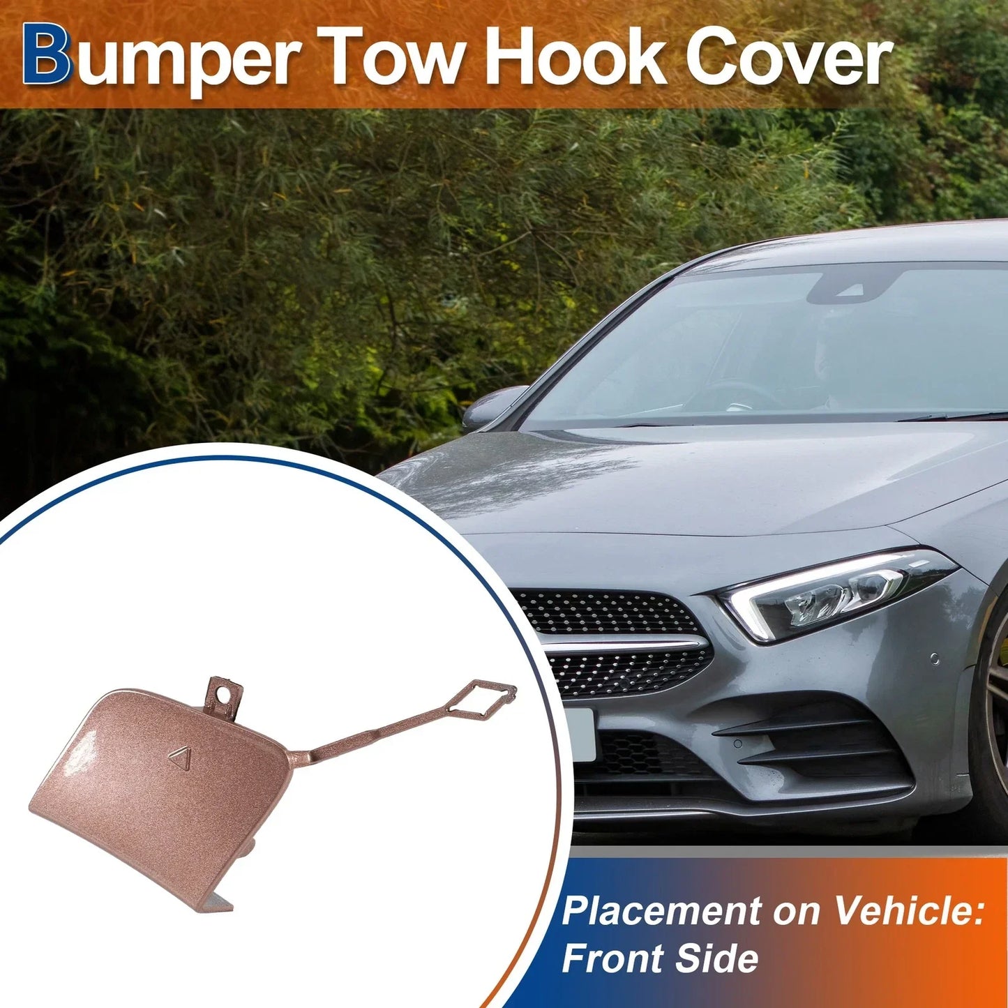 Front Bumper Tow Hook Cover for Mercedes-Benz W177 (2019-2023) - Rose Gold
