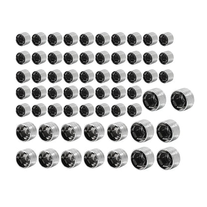62X Chrome Engine Bolt Caps for Harley Touring Road King Street Glide (17-24)