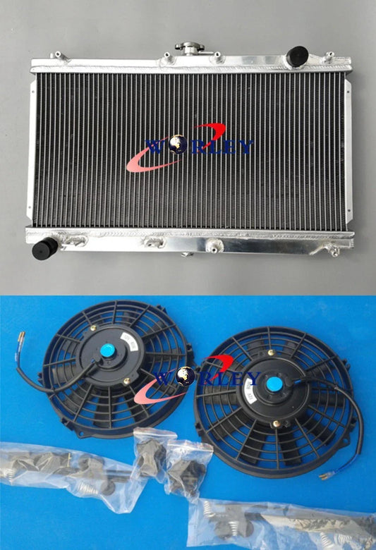 Alu Radiator + Fan for Mazda Miata MX5 MK2 1.6L 1.8L (1999-2005)