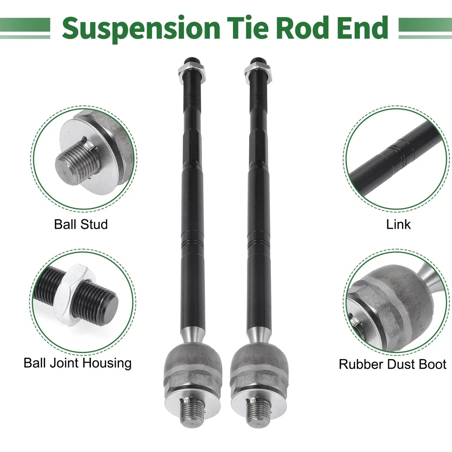 6 Pcs Front Suspension Kit Tie Rod Ends Sway Bar Link for Dodge Dart (2013-2016)