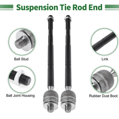 6 Pcs Front Suspension Kit Tie Rod Ends Sway Bar Link for Dodge Dart (2013-2016)