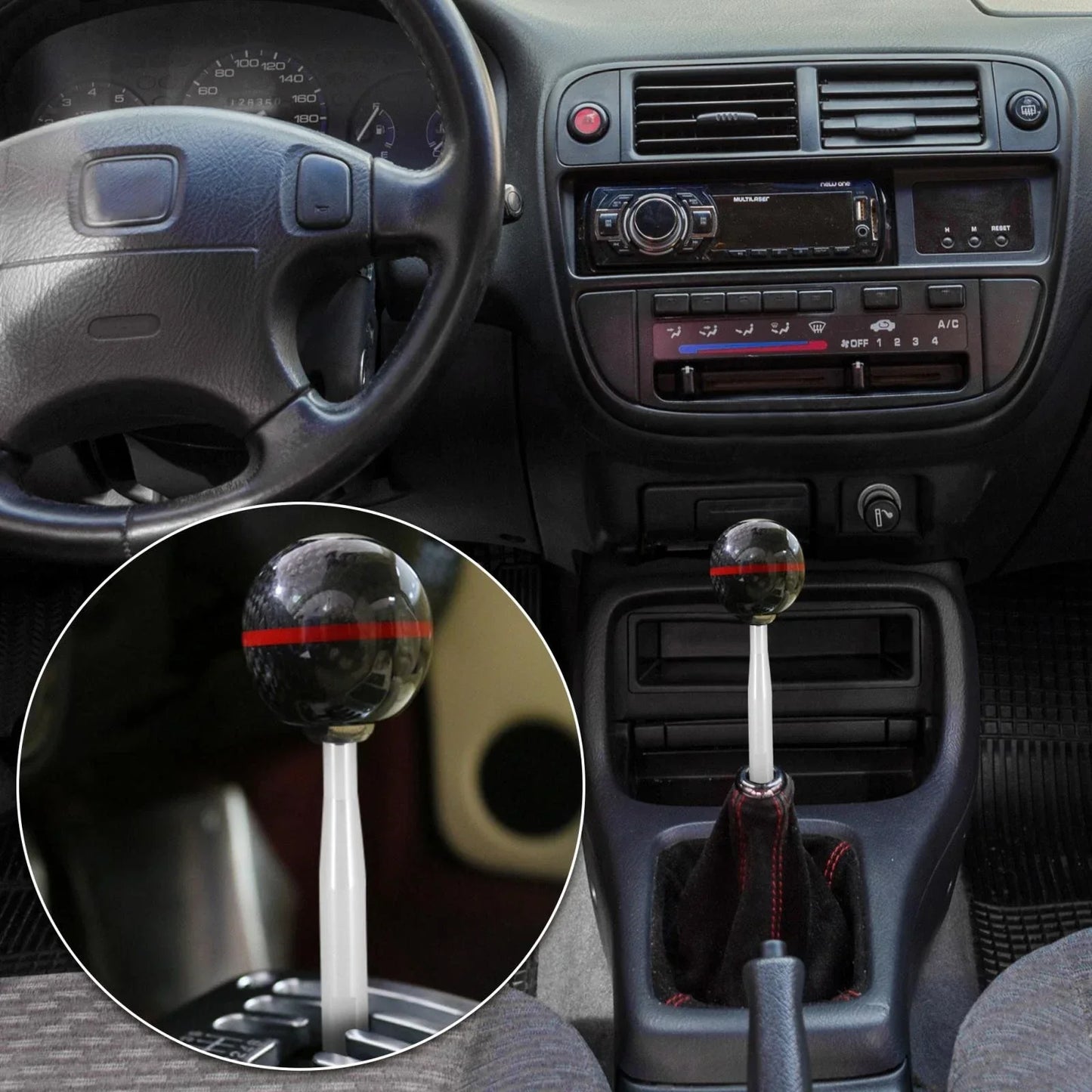 Shift Knob Extender for Honda Civic & Fit M10X1.5 Silver Tone (2006-2023)
