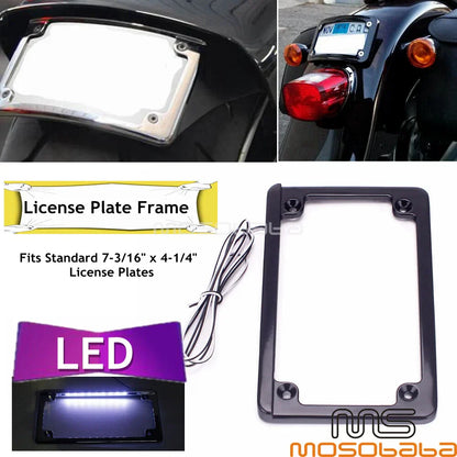 LED License Plate Frame Light for Harley Dyna Sportster Touring (2006-2023)