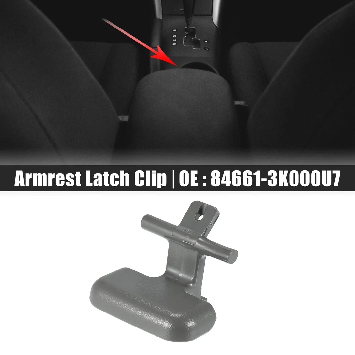 Lower Center Console Armrest Latch Clip for Hyundai Sonata (2009-2010) Grey