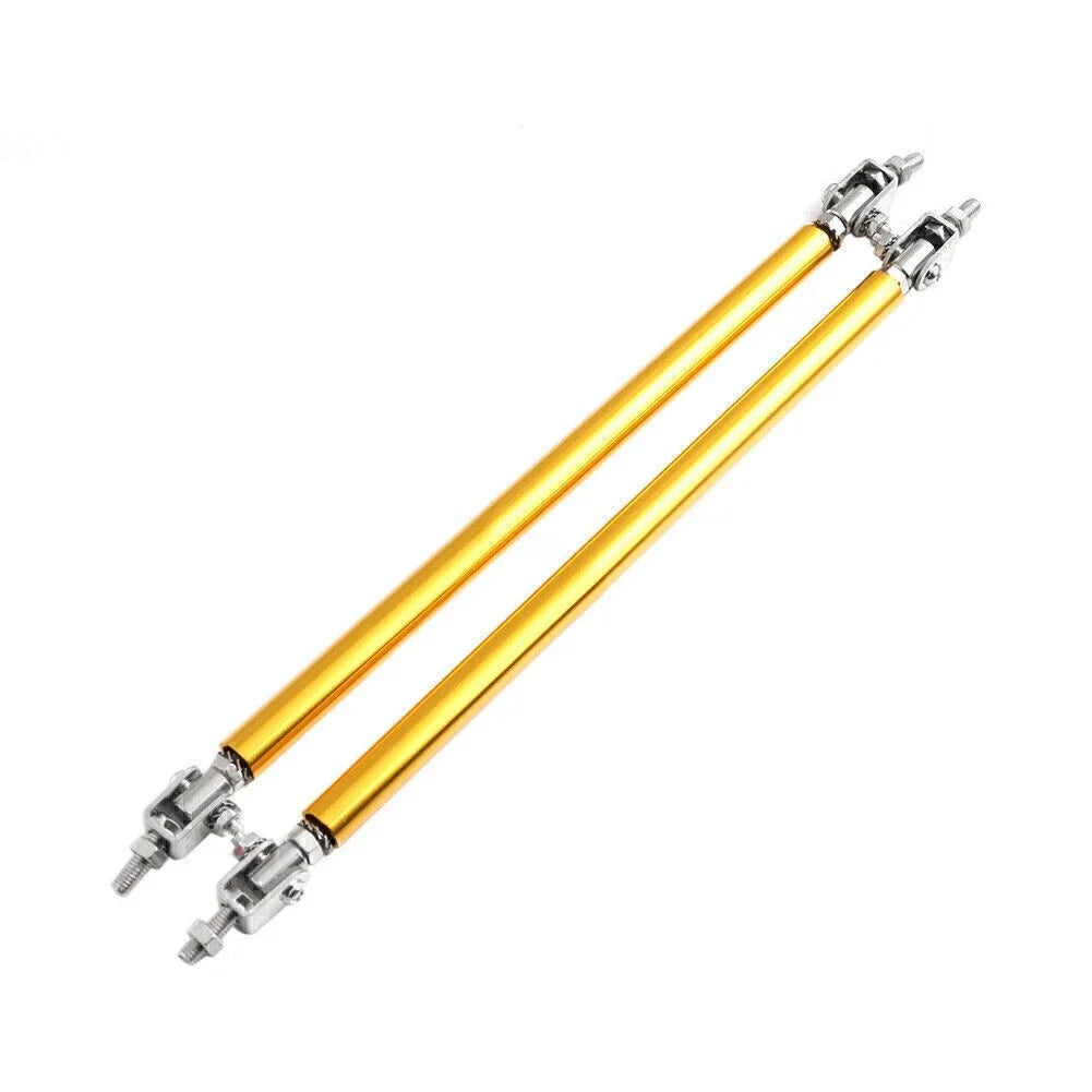 Gold Front Bumper Lip Splitter Strut Rod Tie Support Bar for Universal Car