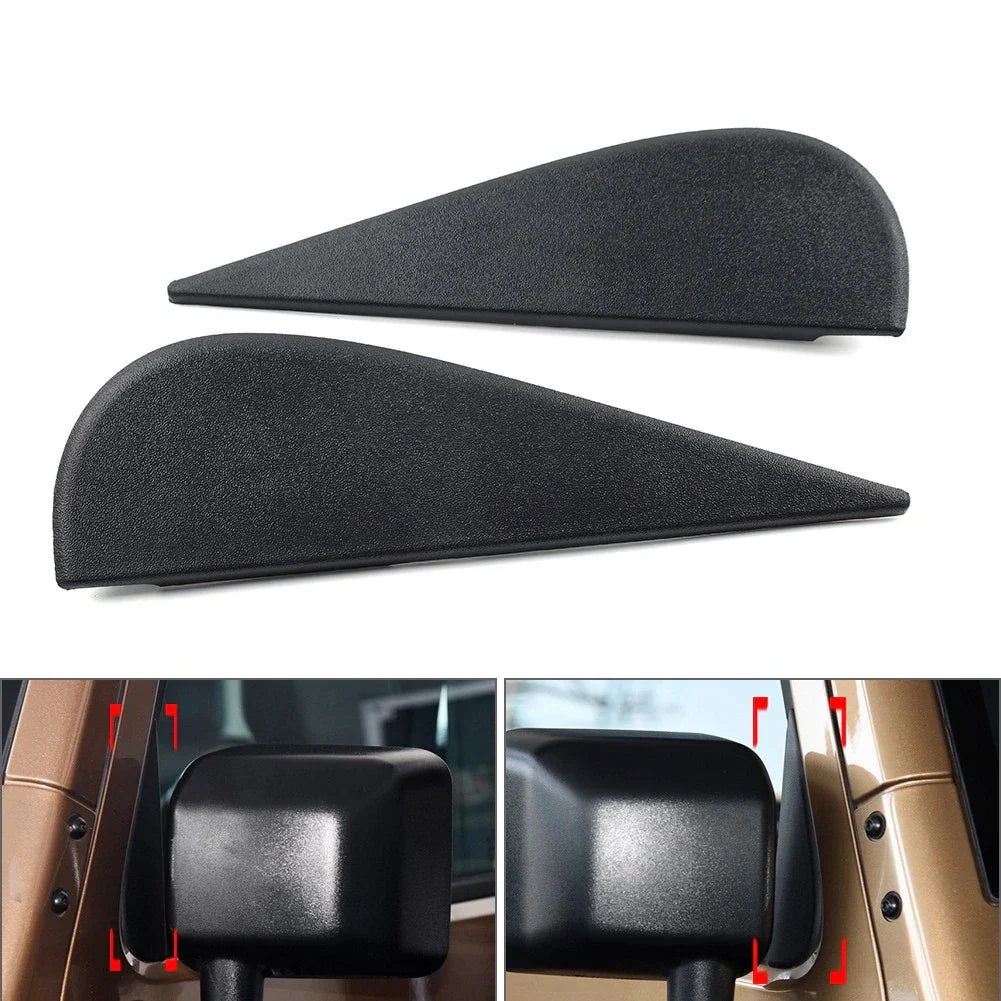 Black Door Side Mirror Triangle Flag Applique for Jeep Wrangler (2007-2018)