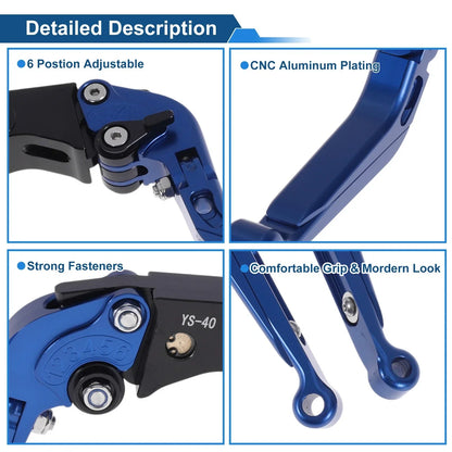 Adjustable Brake Clutch Levers for Honda CBR600RR 2007-2016 - Solid Blue