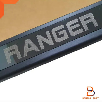 4x Black Stainless Door Step Protectors for Ford Ranger Wildtrak Sport (12-25)