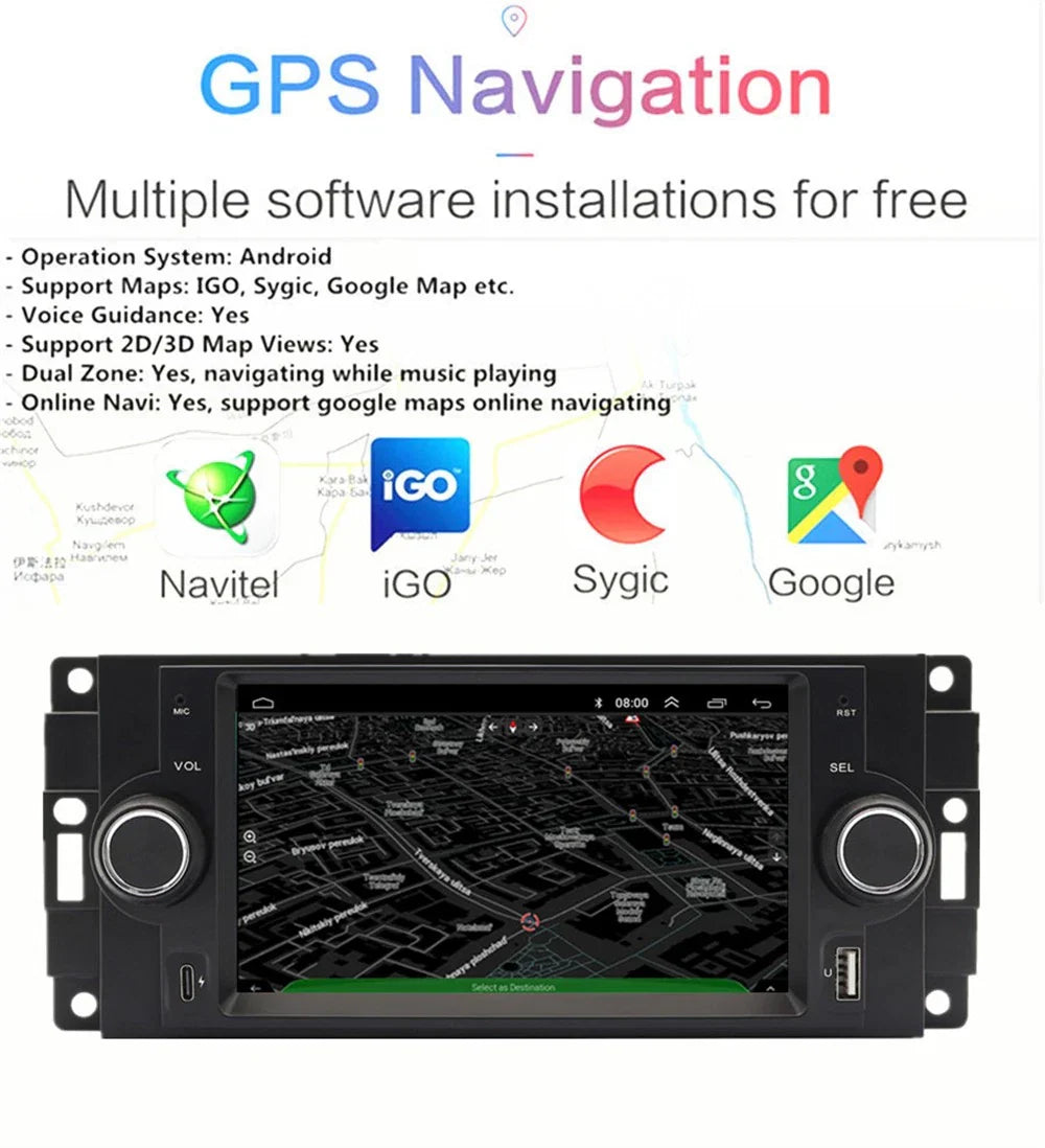 6.2'' Car Stereo Radio GPS for Dodge Durango, Jeep Commander (2004-2009)