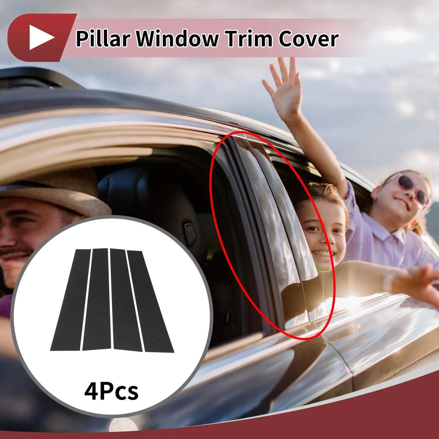 Front Rear Left Right Door Pillar Window Trim for Lexus GS (2013-2021) 4 x Pcs