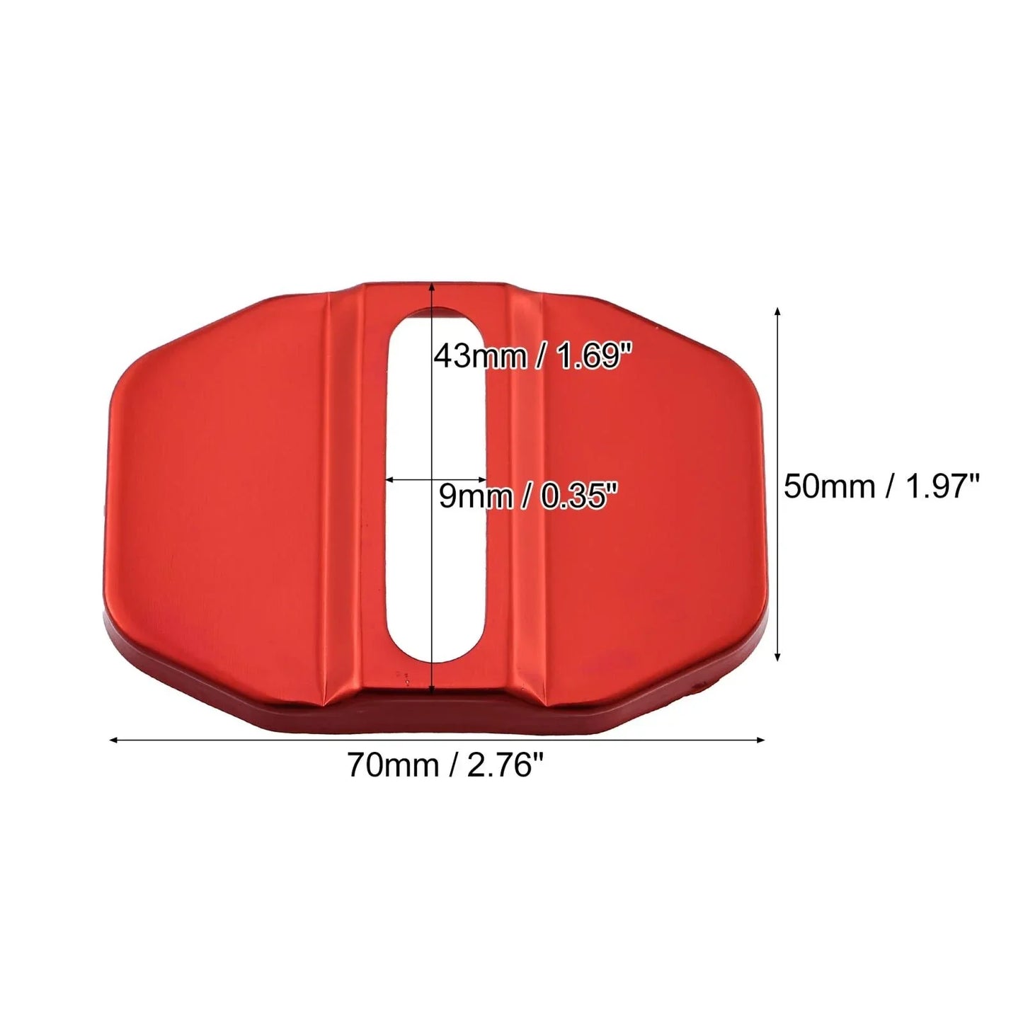 4 x Car Door Lock Latch Covers for Dodge Charger (2020-2023) - Stainless Steel Red