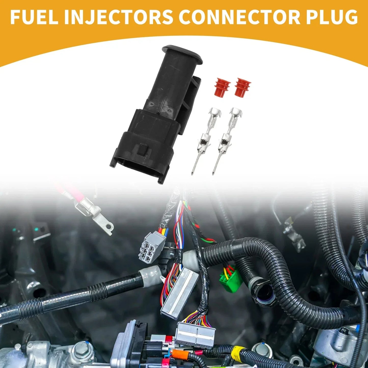2 x Pin Fuel Injector Connector Plug for Mercedes-Benz