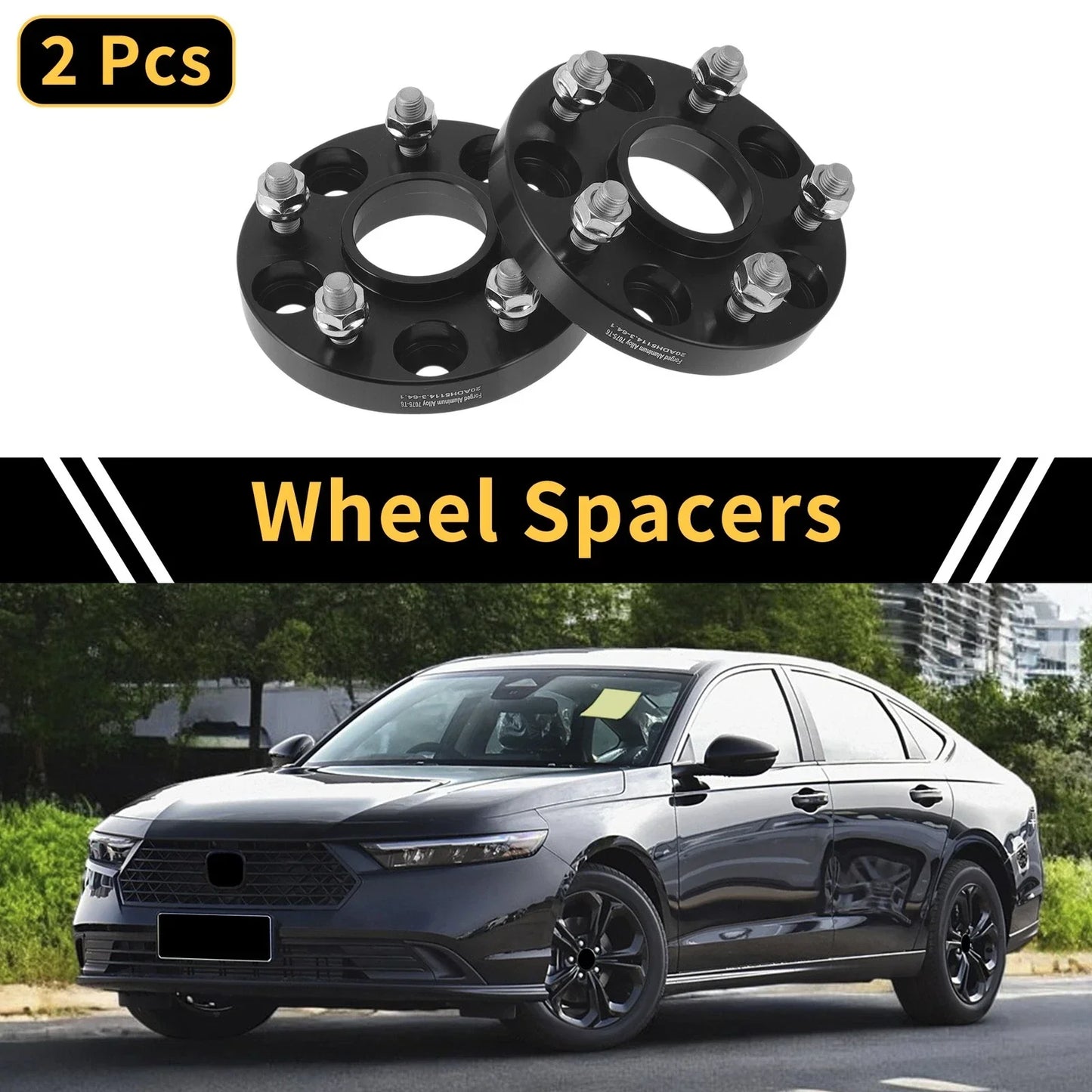 2 x 5x114.3mm Wheel Spacers 64.1mm M12x1.5 for Honda Accord, CR-V