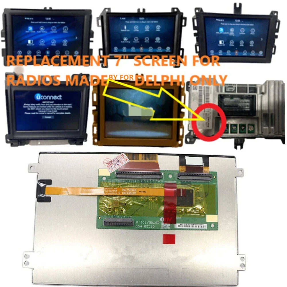 7" LCD Touch Screen for Uconnect Radio VP2 (2018-2022)