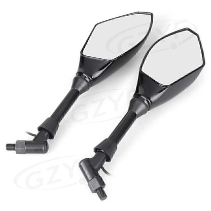 Black LED Turn Signals & Brake Lights for Universal Moto Mirrors