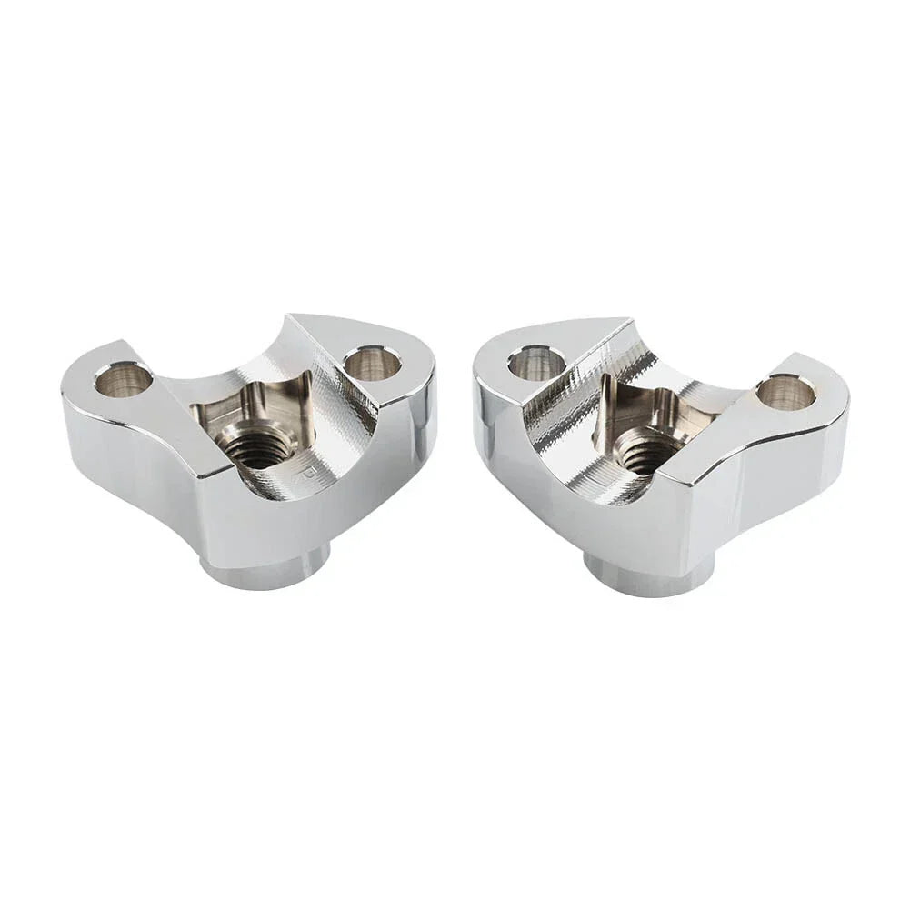 1" CNC Handlebar Risers w/Mount Screws Chrome for Harley Davidson