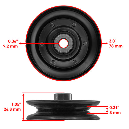 Deck Belt Idler Pulley V-Idler Replacement for Poulan PP125H38K (2011–2020)