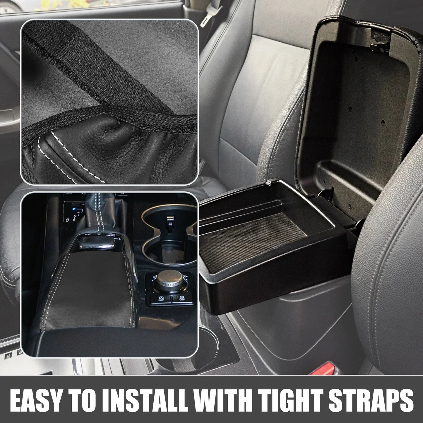 Center Console Pad Kit Armrest Cover for Lexus RX350 (2015-2022) Black White