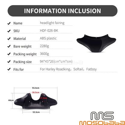 Outer Batwing Fairing for Harley Softail Fatboy FLSTF Road King FLHR