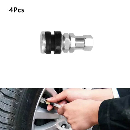 4 Pcs TR161 Metal Tubeless Tire Valve for Car Wheel Rim (No Year Specified)
