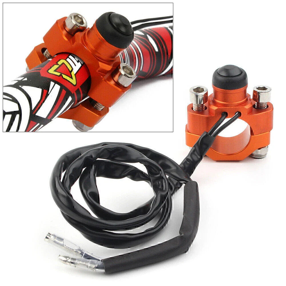 Rotating Bar Clamp Start Stop Kill Switch Button 7/8" for Universal Handlebar