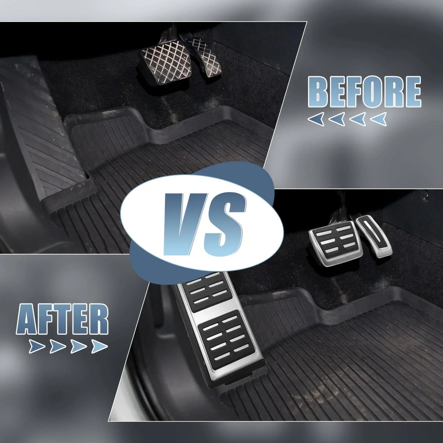 3 x Gas Brake Foot Rest Pedal Covers for Audi Q7 Q8 & Porsche Cayenne