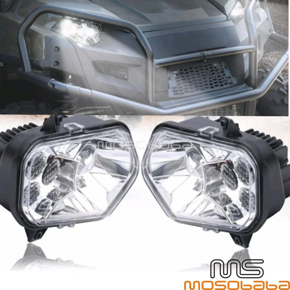 ATV LED Hi/Low Beam Angel Eye Headlights for Polaris RZR, ACE, Sportsman, Ranger
