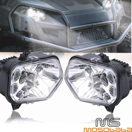 ATV LED Hi/Low Beam Angel Eye Headlights for Polaris RZR, ACE, Sportsman, Ranger