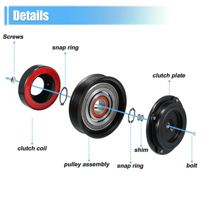 AC Compressor Clutch Set for Honda Accord (2008-2012) A/C Repair Assembly