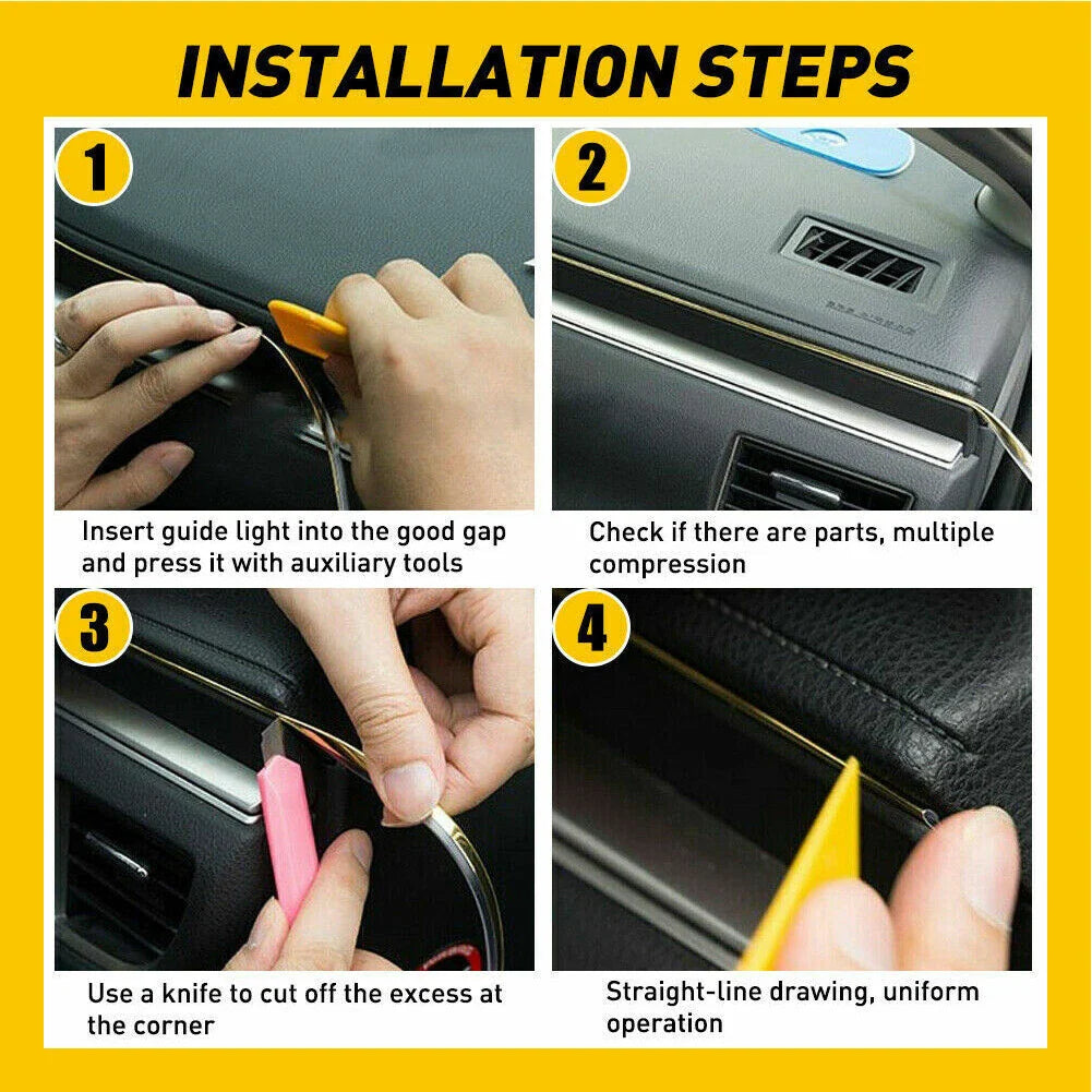 Meter LED Car Interior Atmosphere Wire Strip Light