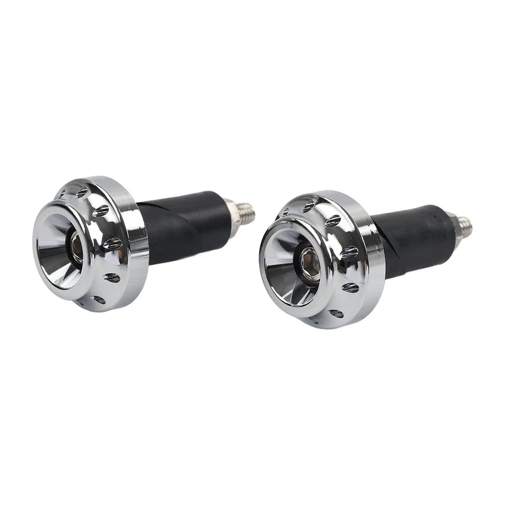 Chrome Motorcycle 7/8'' 1'' Handlebar Grips & End Cap for Make & Model