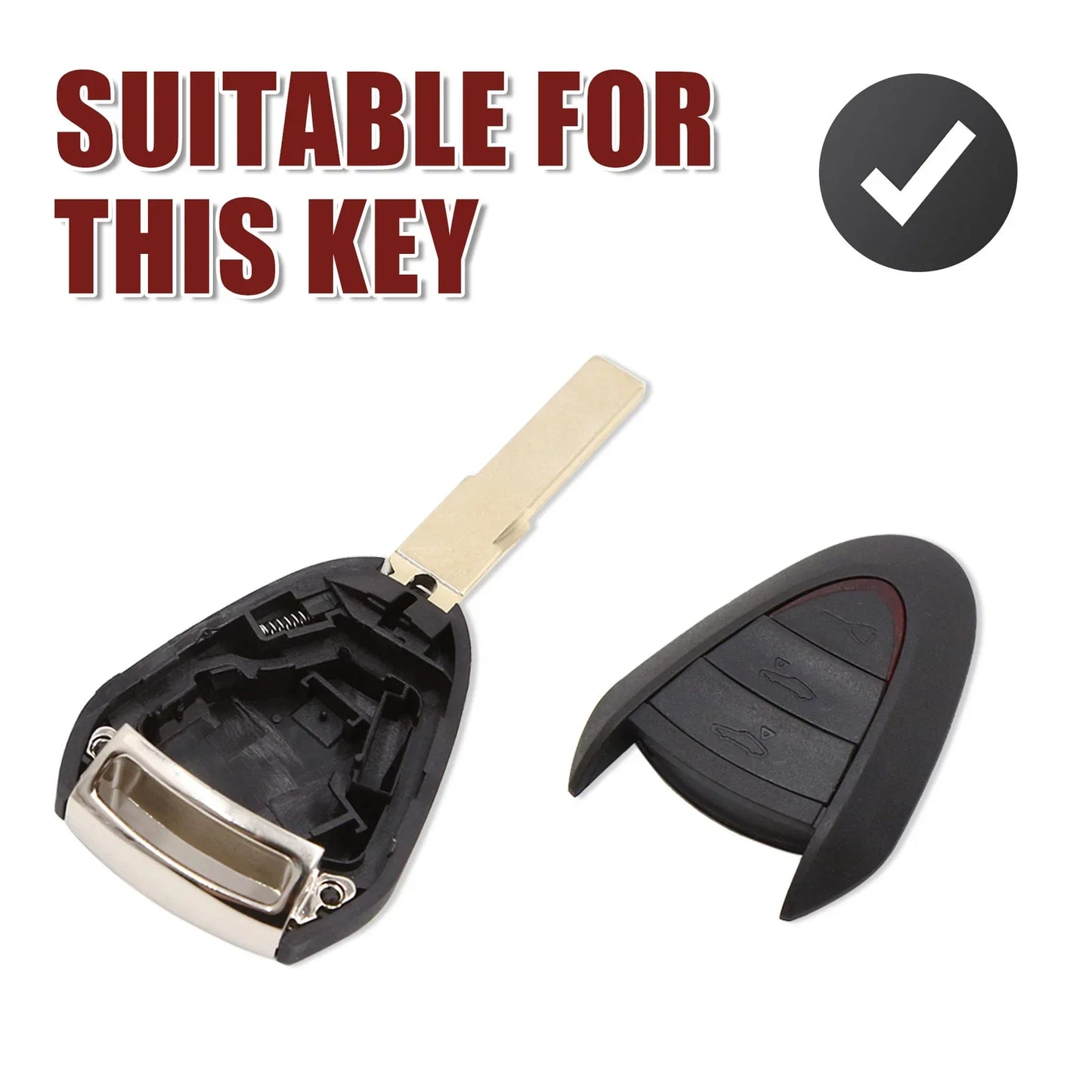 Car Replacement Key Shell Case for Porsche Boxster Cayman 911 3 Button Key