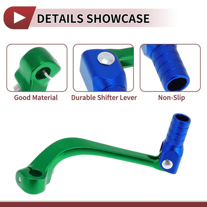 Folding Motorcycle Gear Shifter Lever for Honda CRF110F (2013-2018) Green/Blue