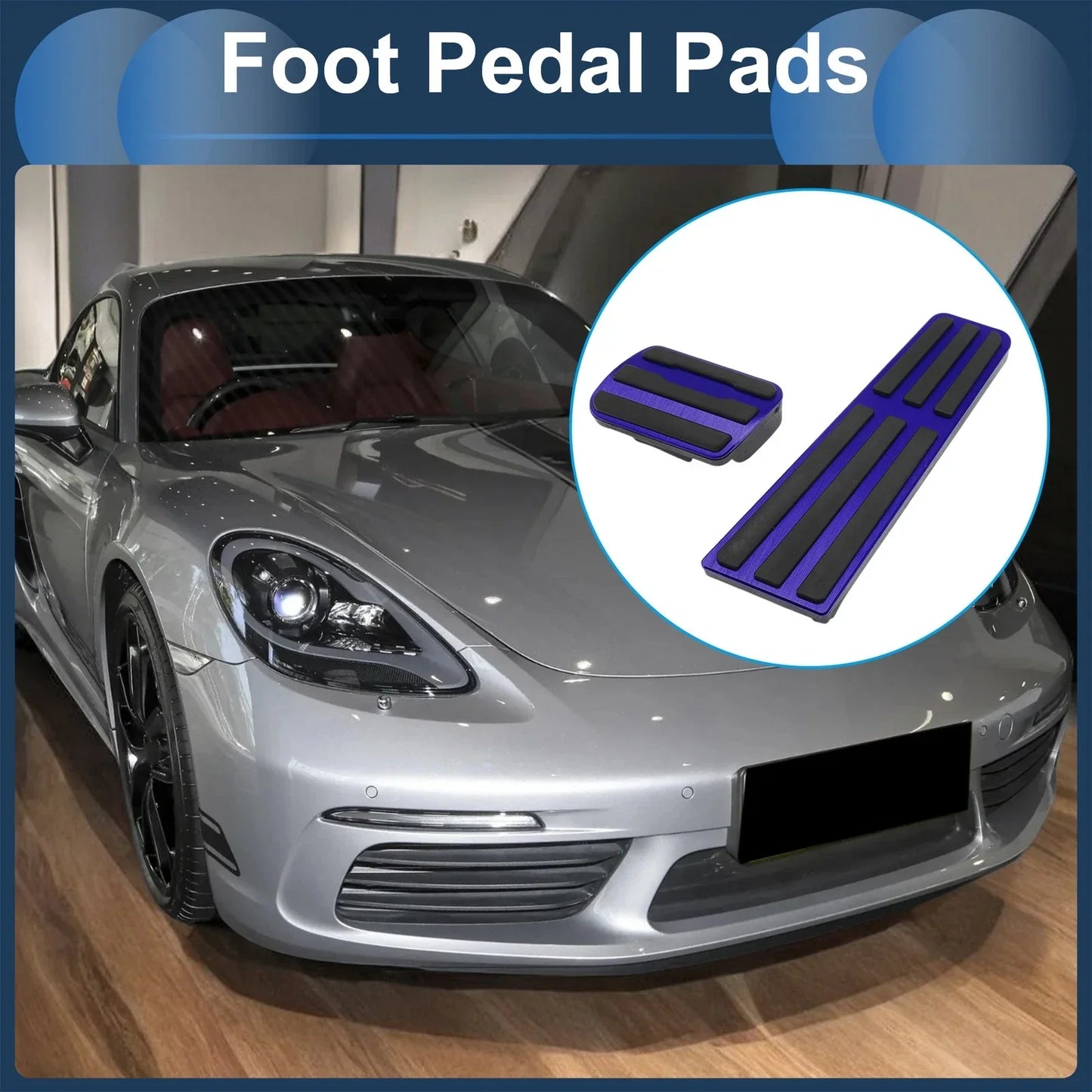 2 x Automatic Foot Accelerator Pedal Covers for Porsche 718/911 (2016-2023)