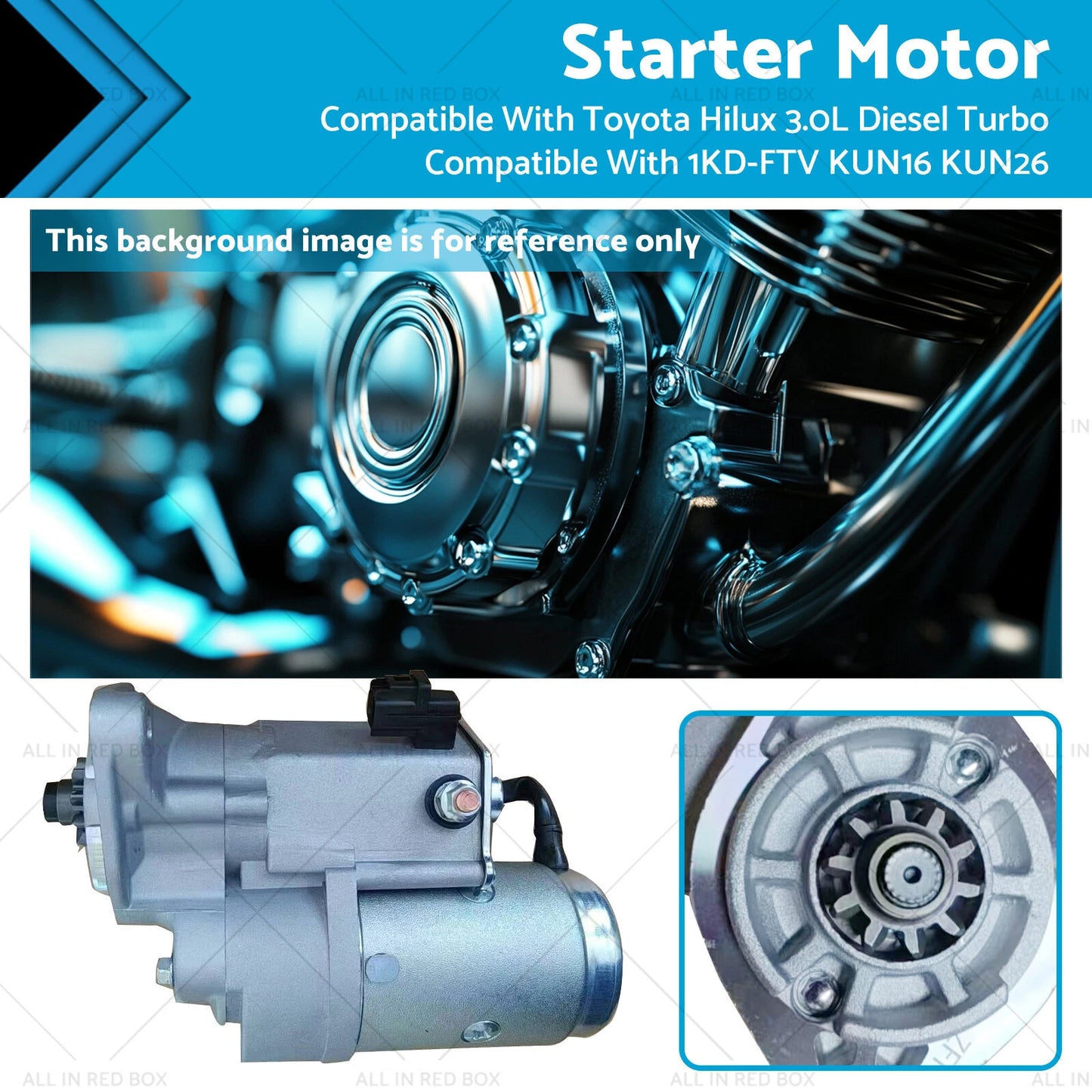 Starter Motor for Toyota Hilux 3.0L Diesel Turbo (2005-2015)