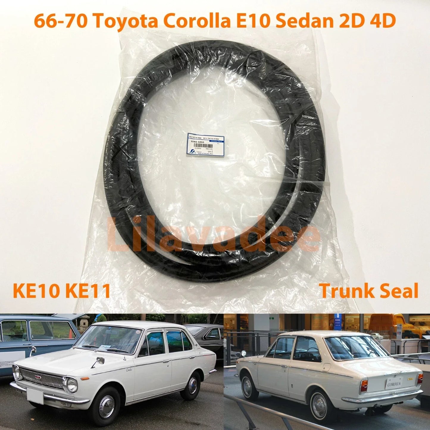Trunk Lid Weatherstrip Rubber Seal for Toyota Corolla KE10 KE11 Sedan