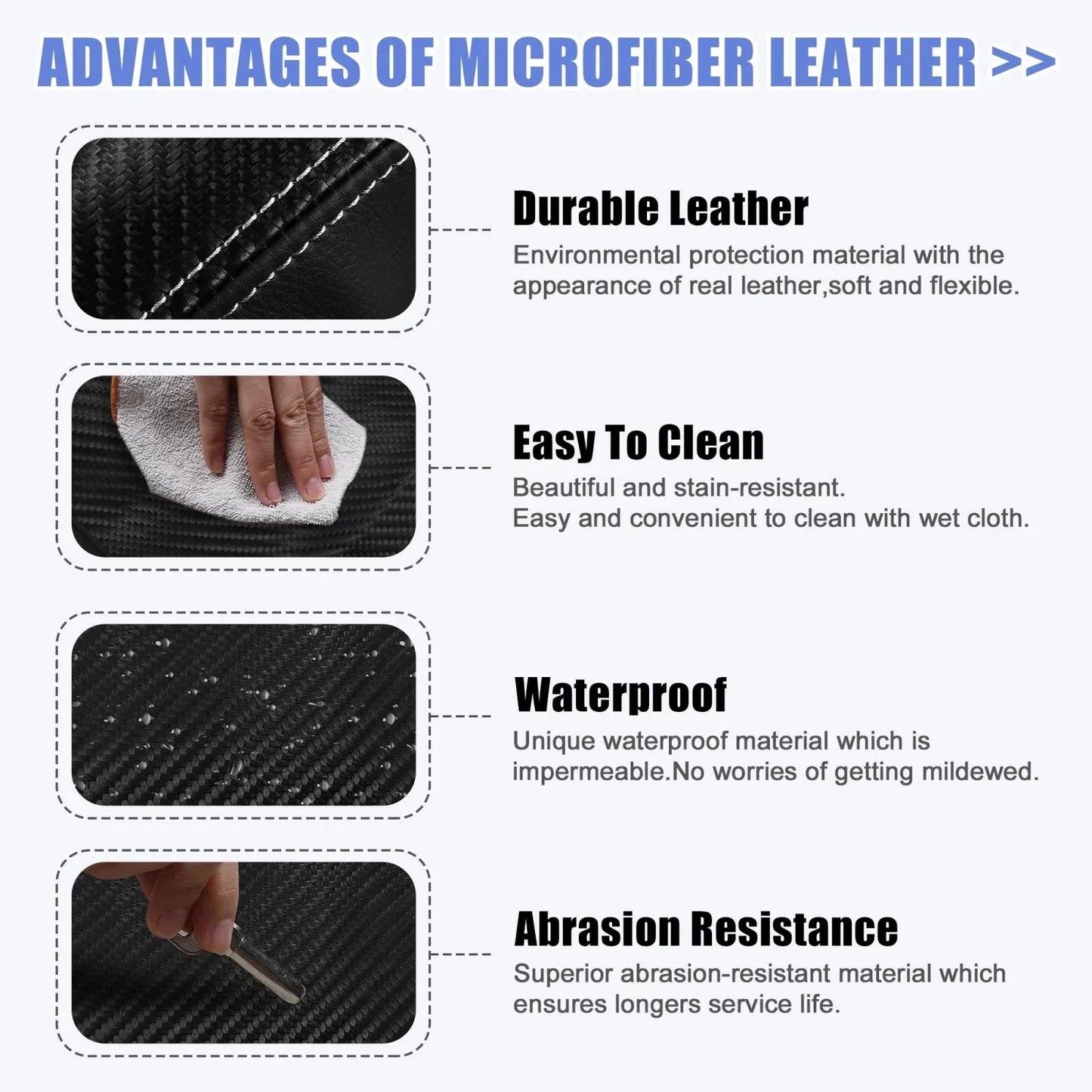Microfiber Leather Armrest Cover for Dodge Ram 1500 2500 3500 (2019-2021)