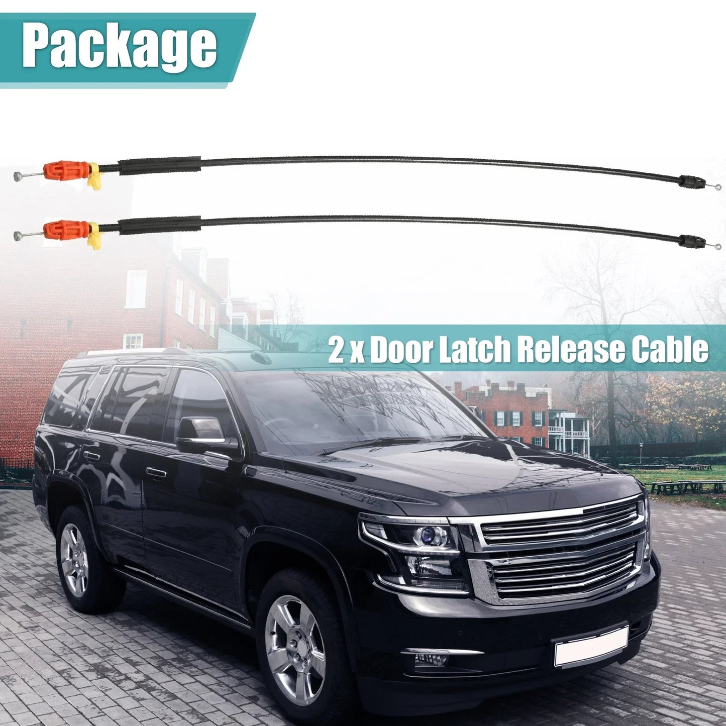 2 x Front Door Handle Latch Release Cables for Chevrolet Silverado (2007-2018)