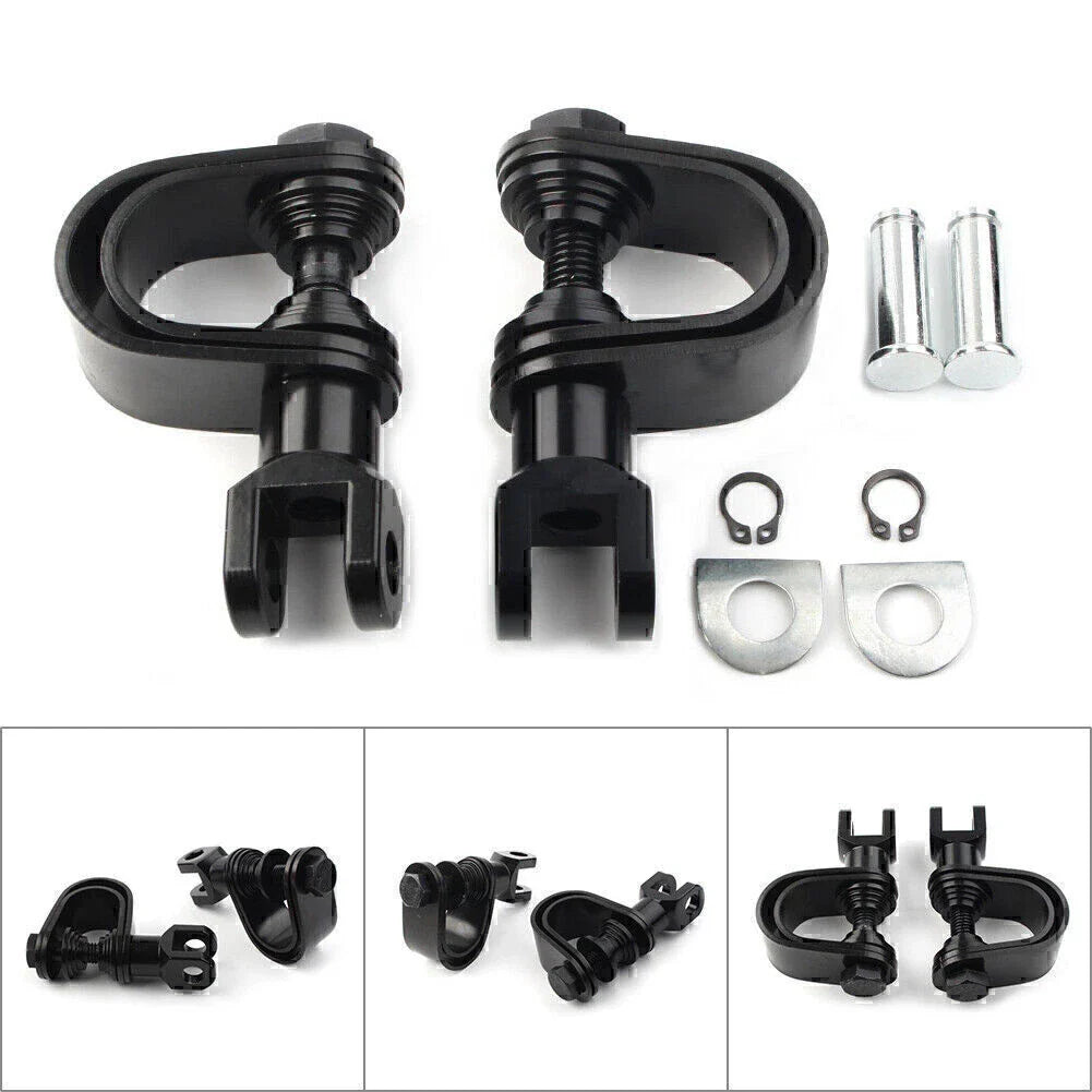 25mm & 32mm Black Highway Engine Crash Bar Mount Foot Pegs for Motorcycle