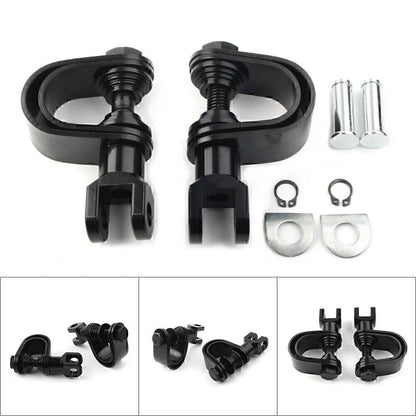 25mm & 32mm Black Highway Engine Crash Bar Mount Foot Pegs for Motorcycle