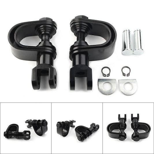 25mm & 32mm Black Highway Engine Crash Bar Mount Foot Pegs for Motorcycle