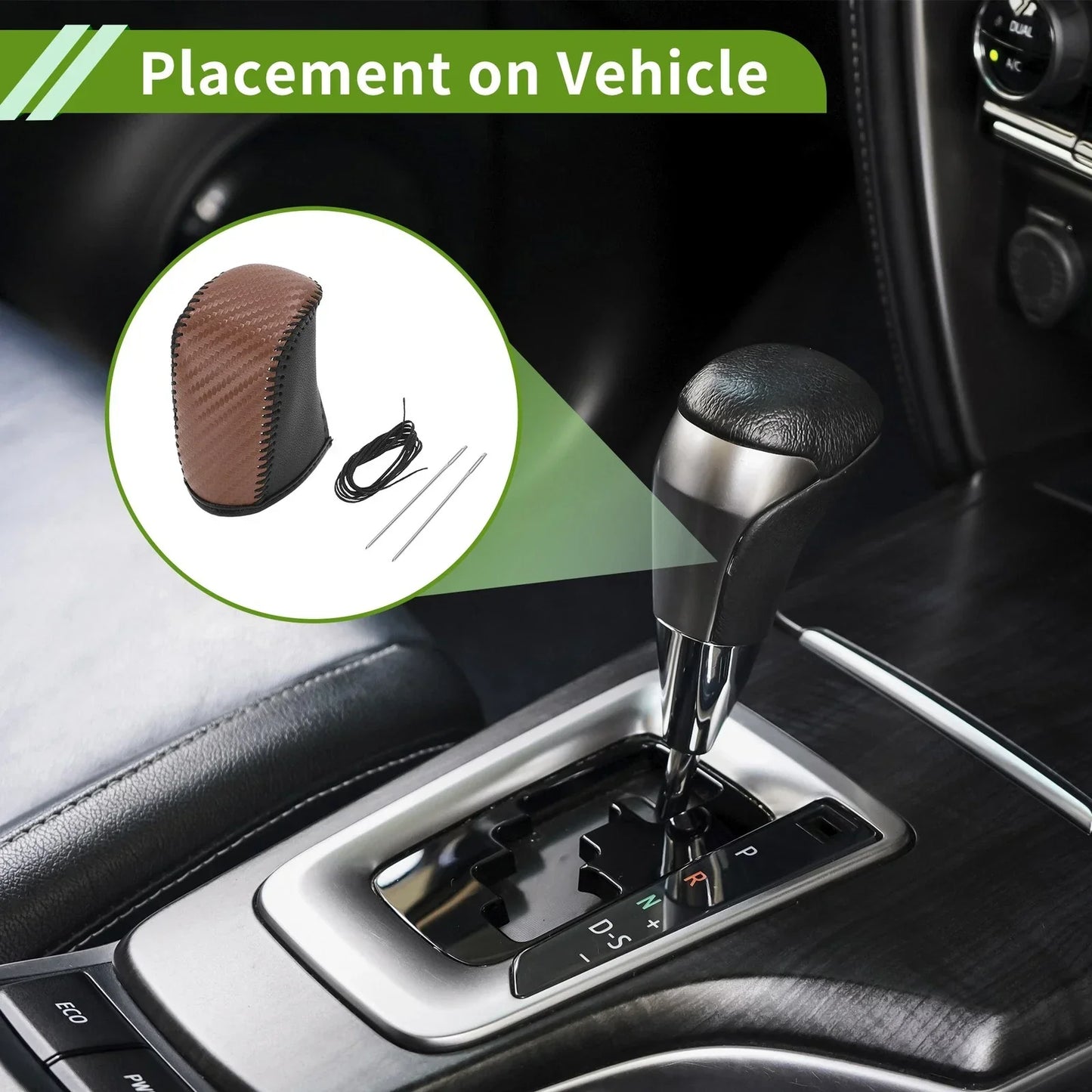 Brown Carbon Fiber Gear Shift Knob Cover for Dodge Journey (2011-2020)