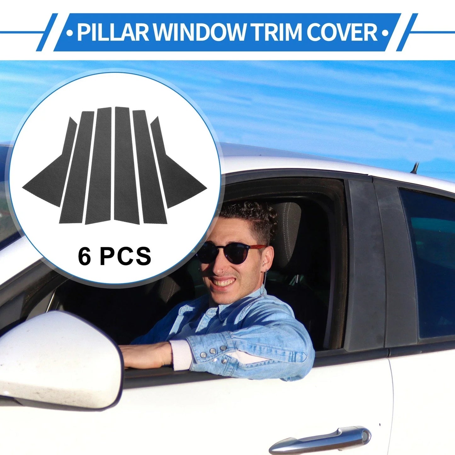 6 Pcs Door Pillar Window Trim for Hyundai Tucson IX35 (2010-2015)