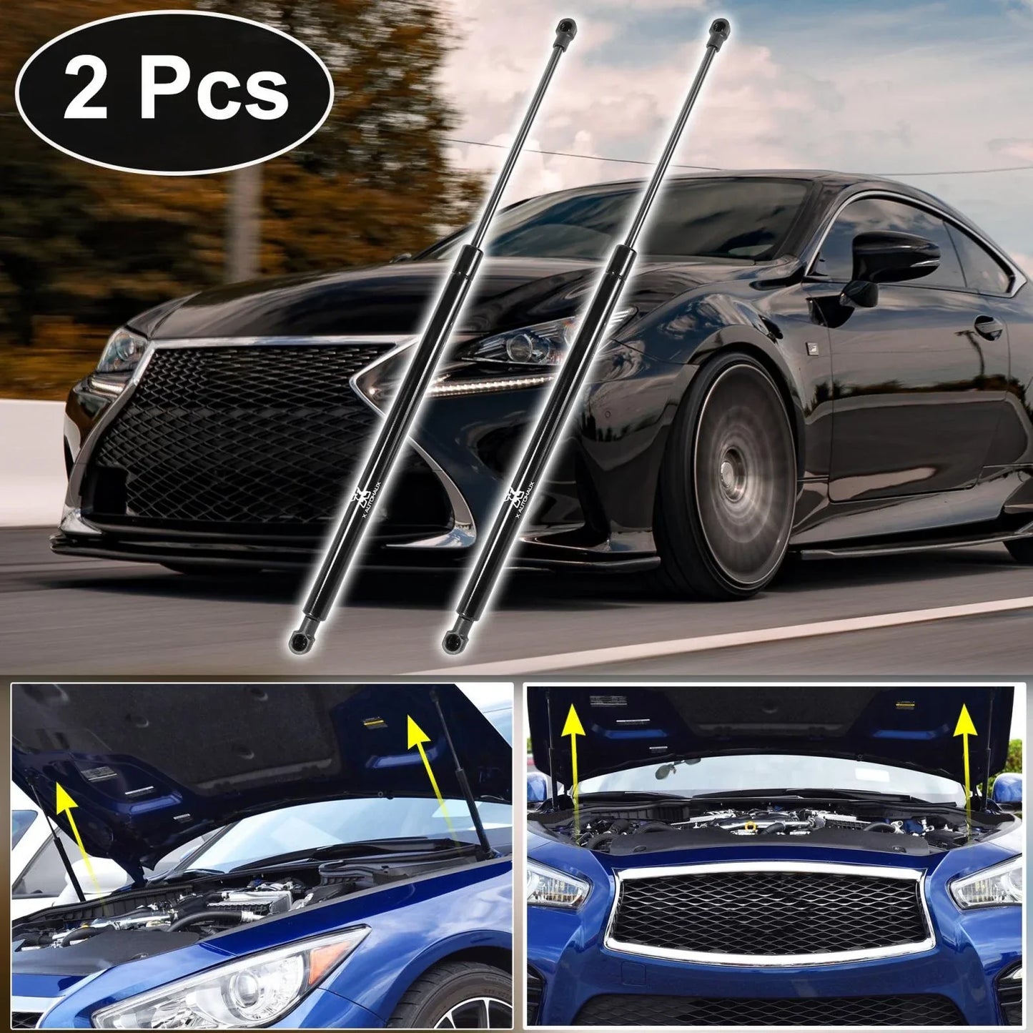 2 x Front Hood Lift Supports Struts for Lexus GS300 (2005-2007)