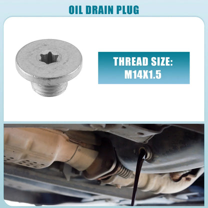 Engine Oil Drain Plug Bolt for Chevrolet Cruze (Set of 2)