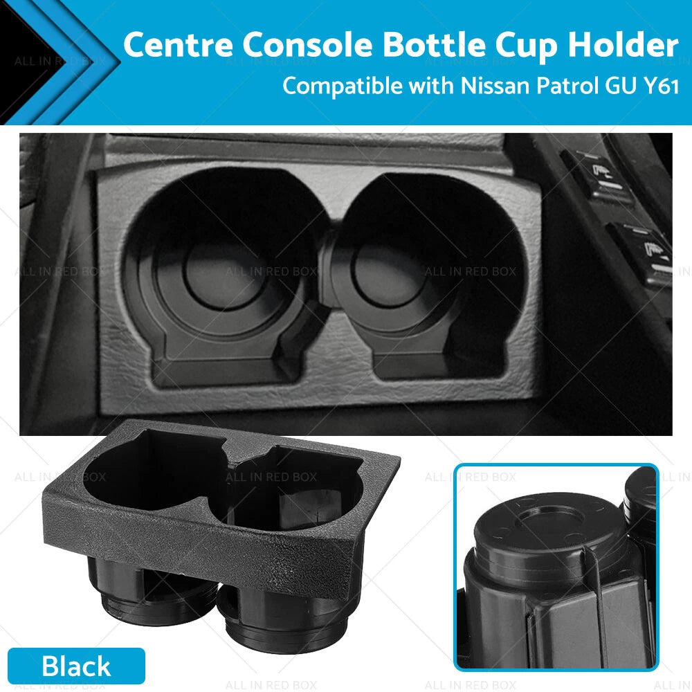 Black Front Centre Console Bottle Cup Holder for Nissan Patrol GU Y61