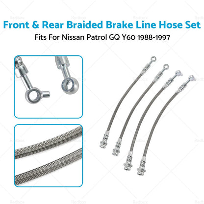 Braided Brake Line Hose Set for Nissan Patrol GQ Y60/Ford Maverick DA (1990-1997)