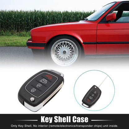 Car Key Fob Shell Case for Hyundai Santa Fe Ix45 Ix35 I30 4 Button Black